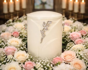 Unique Decorative Urn For Ashes Composite Urn Beautiful Cremation Urn For Home Decor Light Cremation Urn Decorative Home Urn For Adult