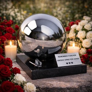 Outdoor personalise urn for human ashes Adult size urn with butterfly Stainless steel waterproof cremate urn Garden urn Butterfly urn design