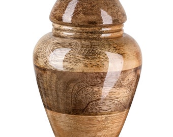 Stunning and very special hand made wooden Urn Italian walnut or mango  keepsake  Cremation urn for ashes Unique Memorial