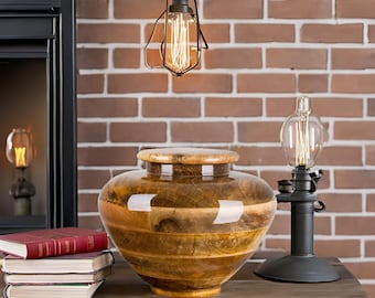 Unique Wooden Urns For Ashes For Adult Wood Urn Mango Beautiful Cremation Urn For Human Ashes Full Size Human Remains Urn Burial Urn