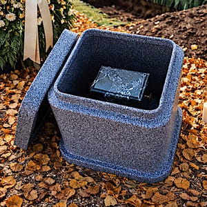 Cemetery Urn Vault With Urn Burial Ground Urn Capsule Crypt Urn Container Outdoor Cremation Urn Funeral Vault For Grave Vault For Ground Urn