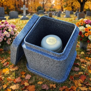 Metall-Grab-Urne-Friedhof-Set von Urne und Gewölbe für die Beerdigung Urnenbehälter für die Asche Metallbodenurne für Grabeinsatz mit Urnen-Krypta für Urne