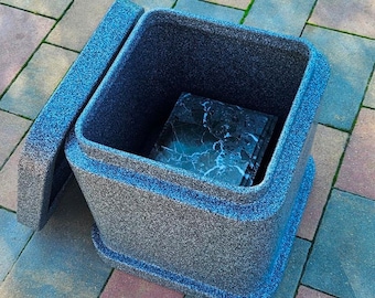 Stone Urn For Burial Set With Vault Funeral Set Burial Urn For Ashes Outdoor Urn Container Funeral Urn Set Grave Cremation Urn Weatherproof