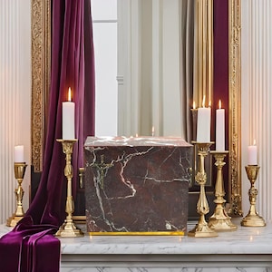 Elegant Stone Burial Urn For Ashes Solid Urn Onyx Personalized Urn Casket Stone Cross Urn Unique Cremation Stone Urn Funeral Stone Casket