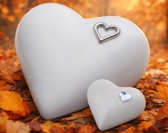 Heart Urn For Ashes Cremation Urn For Loved One Heart Decorative Urn For Mom Urn For Wife Urn For Husband Memorial Urn Made of Ceramic Urn