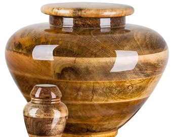 Natural Wooden Urn For Ashes Mango Urn Wood Cremation Urn For Adult Wooden Casket For Ashes Mango Wooden Urn For Human Ahes Urns Keepsake