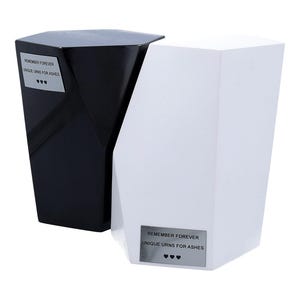 Adult size cremation urn for human ashes Urn for parents Urn for marriage couple Black and whie cremation urns set Unique metal urns
