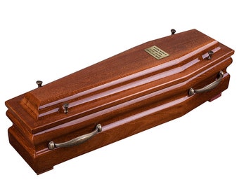 Small Size Coffin Wooden Cremation Urn Coffin-Shaped Urn For Ashes For Adult Casket Wood For Ashes Little Coffin For Human Remains Cremate