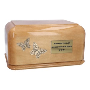 Personalized Adult Cremation Urn For Ashes Solid Wood Urn For Human Adult Urn Casket Funeral Wooden Urn Solid Casket For Remains Container