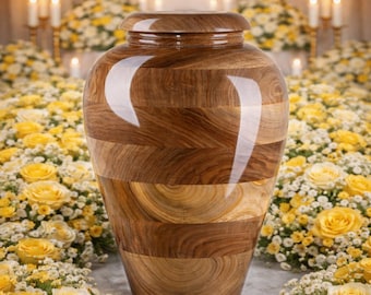 Walnut Adult Urns For Ashes Wooden Urn With Keepsake Walnut Urn For Home Decorative Cremation Urn Made of Wood Urn For Dad Decorative Urn