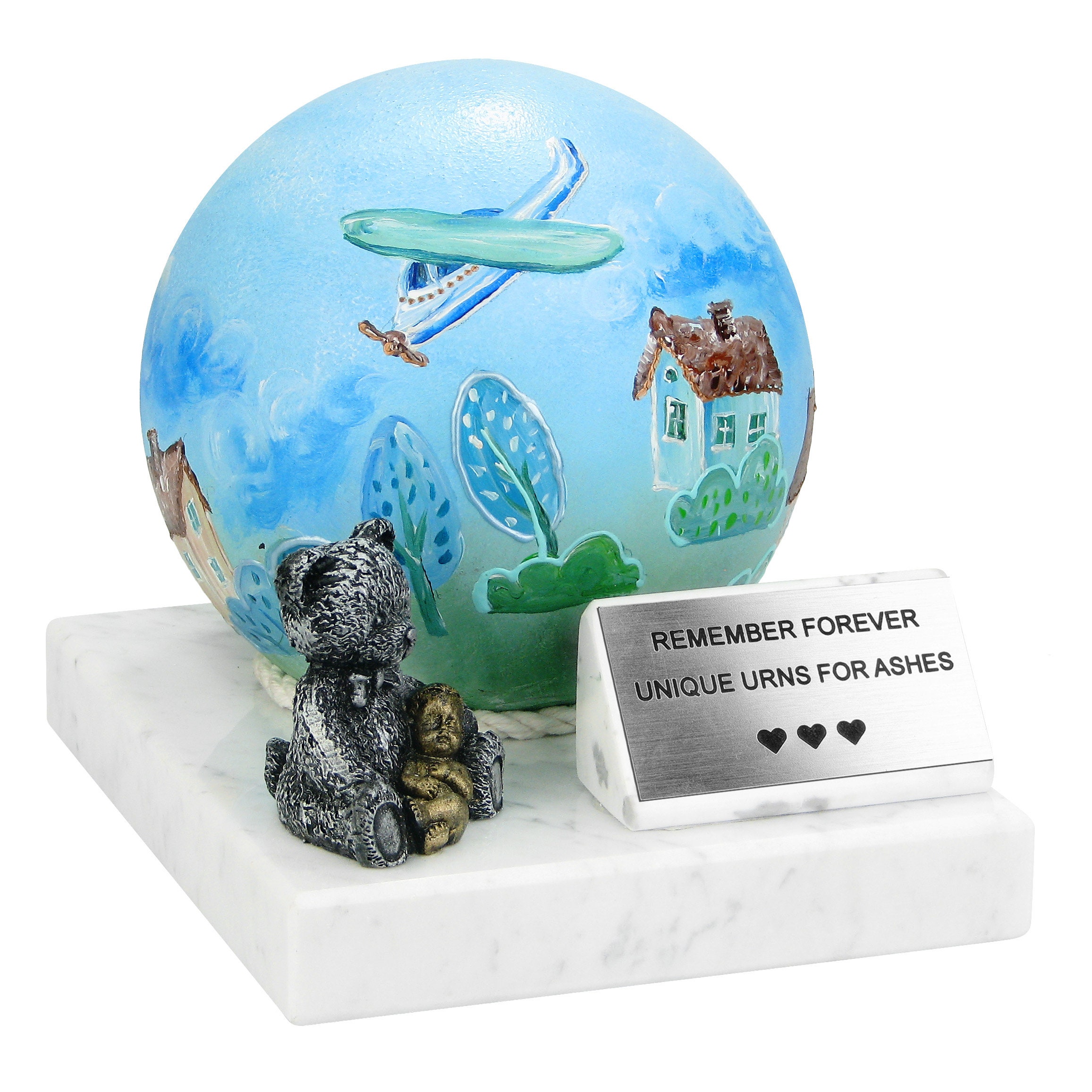 Blue Cremation Urn For Baby Boy Urn Unique Child Urn Infant Urn For Ashes Boy Cremation Urn For A Child Decorative Urn Wth Toys Urn Kid Urn