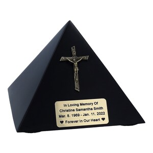 Human ashes keepsake small pyramid urn for home decor Mini urn for part of ashes Cremation black keepsake personalise special urn for ashes