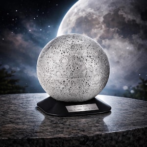 Urna de luna pequeña con recuerdo de luna, urna de luna esférica para mamá con urna, urna de luna de recuerdo para hombre, urna lunar para cremar, urna de luna pequeña con esfera de luna