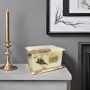 Green Urn For Ashes Natural Stone Urn Made of Onyx Casket For Ashes Cremation Urn For Burial Beautiful Stone Urn For Human Ashes Urn For Man