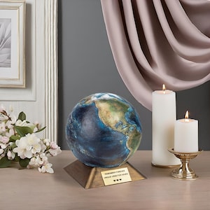 Globe Urn For Ashes Memorial Cremation Urn For Home Decorative Urn For Adult Cremation Urn Earth Shaped Urn Artistic Urn Theme Creative Urn