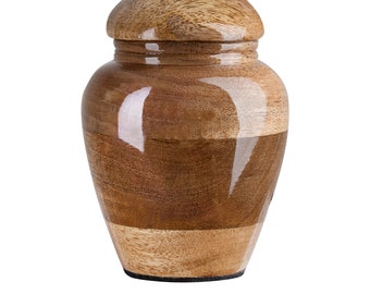 Stunning and very special hand made wooden mango keepsake  Cremation urn for ashes Unique Memorial Urn