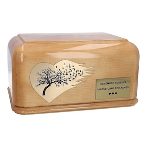 Wooden Casket Tree Of Life Wood Urn For Human Ashes Personalise Wooden Urn With Tree Of Life Cremate Wood Urn Box Wood Burial Casket Urn