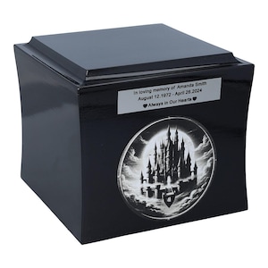 Dream Castle personalized memorial urn for ashes Theme Cremation urn Elegant Theme Cremation Urn with Custom Engraving Symbolic Tribute Urn