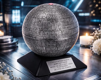 Planet Urne für Erwachsene ähnlich dem Todesstern Benutzerdefinierte Urne für Asche für STAR WARS-Liebhaber Sternurne für Asche Herzurne Planet Human Cremate Urne Asche