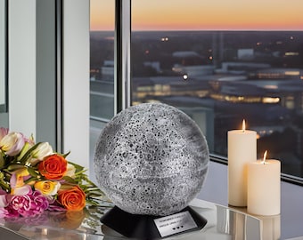 Moon Urn For Ashes Artistic Urn For Adult Human Ashes Moon - Shaped Urn Lunar Urn For Home Decorative Planet Cremation Urn Like A Moon Art