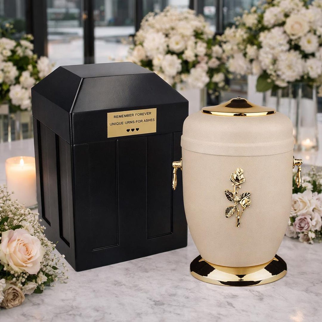 Burial Set for Funeral - Vault and Metal Urn Set Funeral Vault Set ...