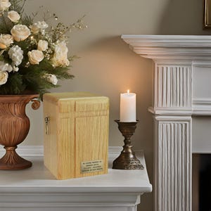 Wooden Cross Urn For Ashes Personalized Urn For Funeral Cremation Wood Urn For Human Ashes Engraved Urn Natural Casket For Ashes Elegant Urn