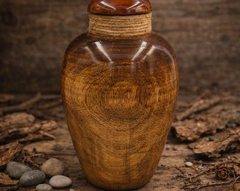 Urna in legno dal design naturale per ceneri Urna in legno per umani Urna in mango personalizzata Urna media in legno di mango per ceneri di adulti Urna in legno di mango per cremazione Scatola in legno di mango