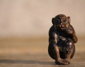 Old Boxwood Monkey netsuke japanese antiques ojime inro kimono accessory