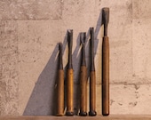 Carving chisels Nomi set of 5 Japanese antiques signed Please read my profile before buying.