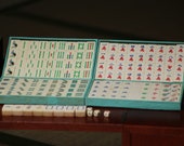 2.7 2 1.3 Large tile Vintage Mahjong tiles set mahjong jokers bamboo bovine bone chinese antiques