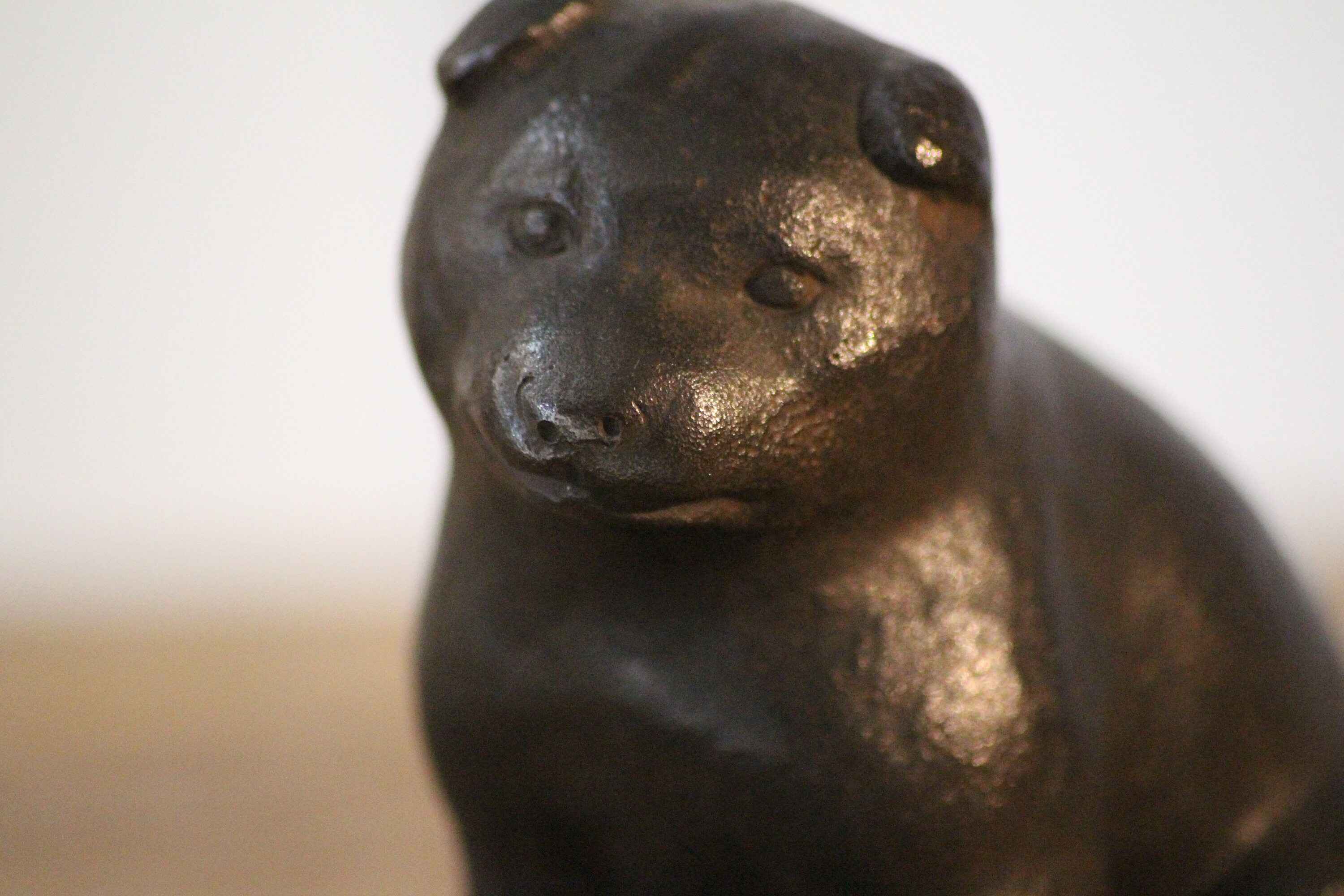 Bronze Dog Ornament Figurine Japanese Antiques Signed Etsy