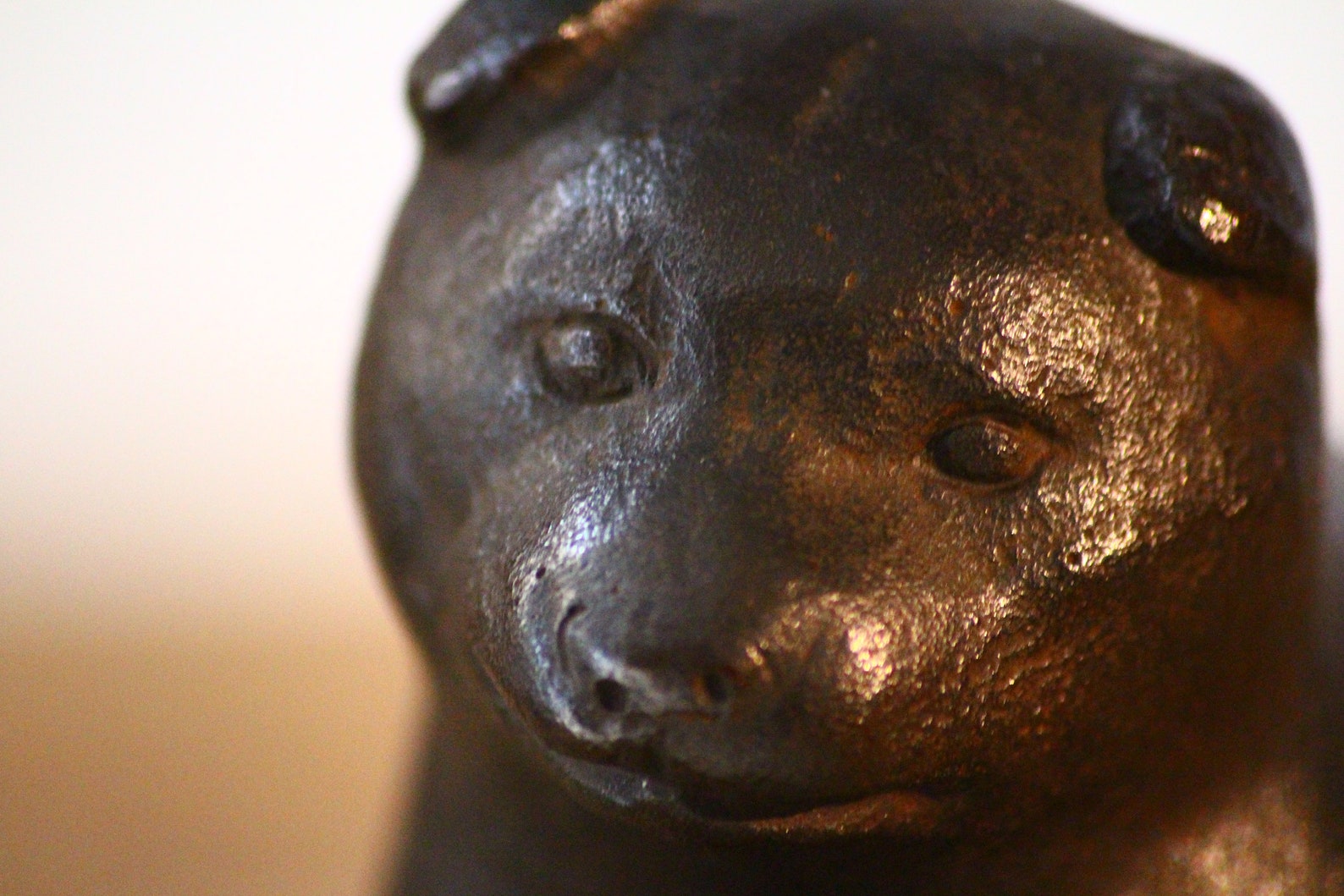 Bronze Dog Ornament Figurine Japanese Antiques Signed Etsy