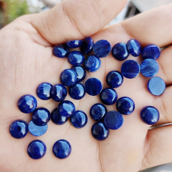 Sodalite Natural Round Back Flat Calibrated Cabochons Sizes 4 5 6 7 8 9 10 11 12 13 14 25 20 25 MM