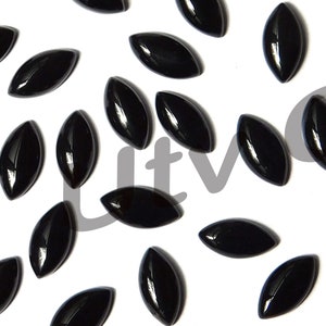 Marquise Natural Calibrated Black Onyx Back Flat Cabochon Loose Gemstones Sizes 4x8 5x10 6x12 7x14 8x16 9x18 10x20 MM