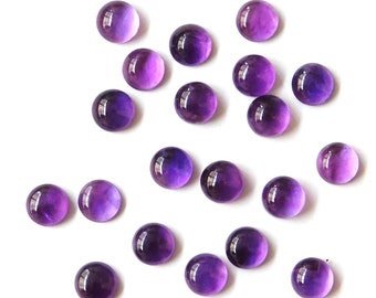 AFRICAN AMETHYST 4 MM ROUND CUT CABOCHON 10 PIECE SET ALL NATURAL AFRICAN AMETHYST 4 MM ROUND CUT CABOCHON 10 PIECE SET ALL NATURAL