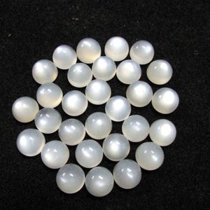 Natural White Moonstone Cabochon Back Flat Gemstones Calibrated Sizes 4, 5, 6, 7, 8, 9, 10, 11, 12, 13, 14, 15, 20 MM