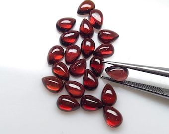 Natural Garnet Cabochon, Teardrop Garnet Lot, CALIBRATED Loose Stone, Pear Garnet Gemstone, Sizes Available 4x6mm to 10x14mm