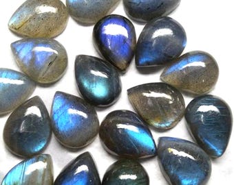 Labradorite, pear shape, blue labradorite, Flat back cabochons, calibrated pear shape gemstones, calibrated sizes available 4x6mm To 10x14mm