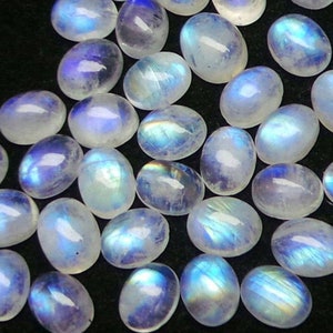 AAA Natural Rainbow Moonstone Oval Cabochon Calibrated size 4x6,5x7,6x8,7x9,8x10,9x11,10x12,10x14mm