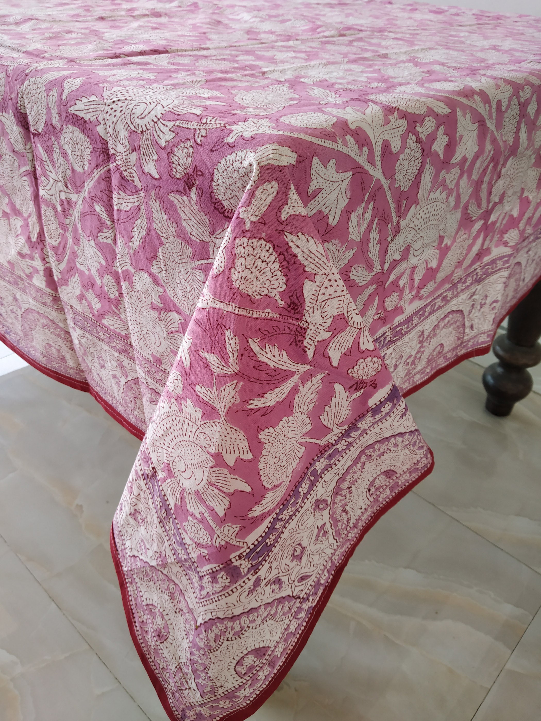 Indian Block Print Tablecloth Cotton Table Cover Linens Etsy