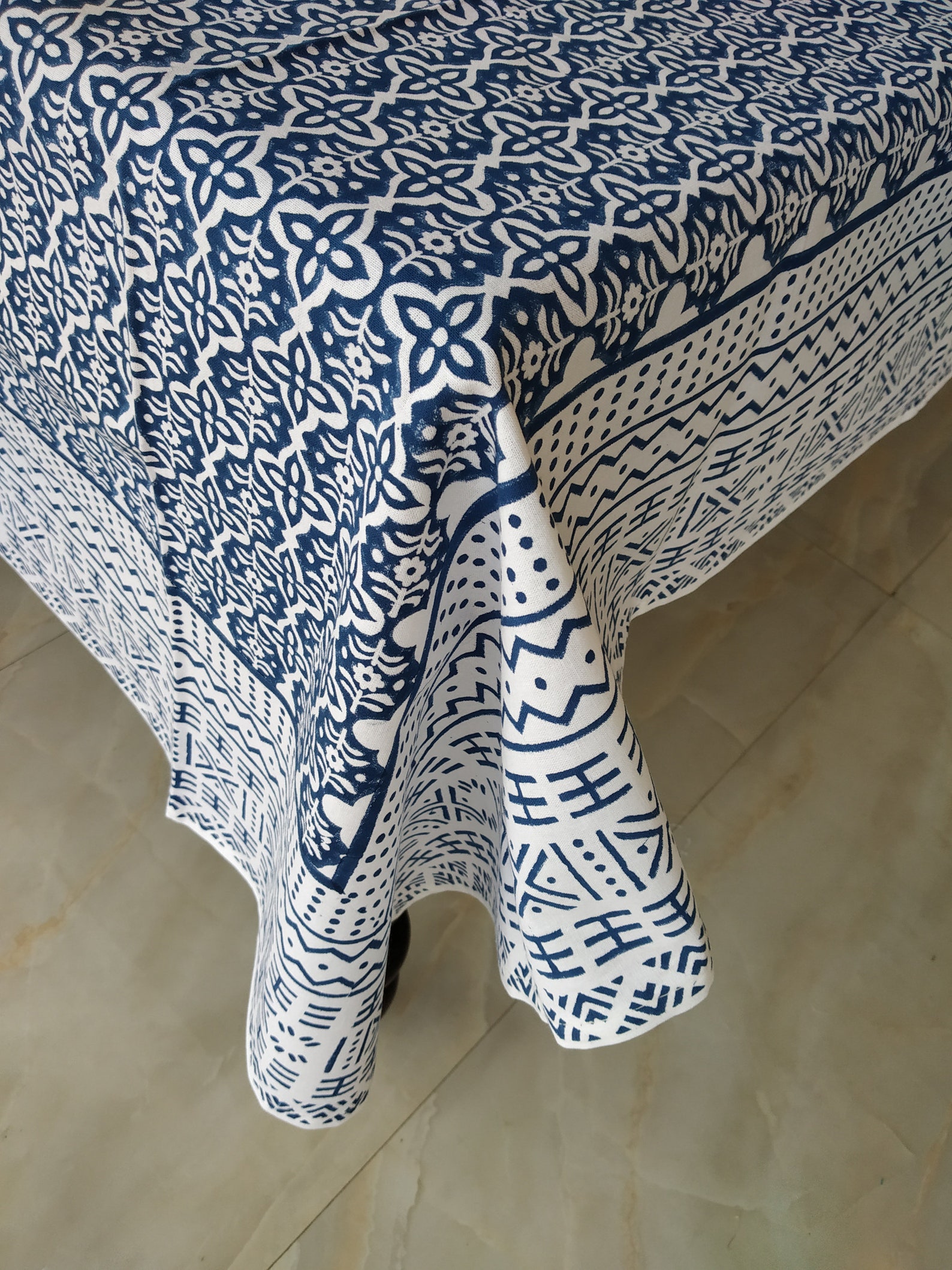 Indian Cotton Tablecloth Hand Block Printed Beautiful Etsy UK