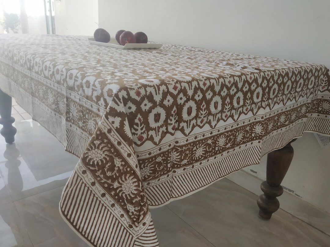 Black - Ikat Cotton Hand Embroidery Table Mat (18 x 13 in) 05