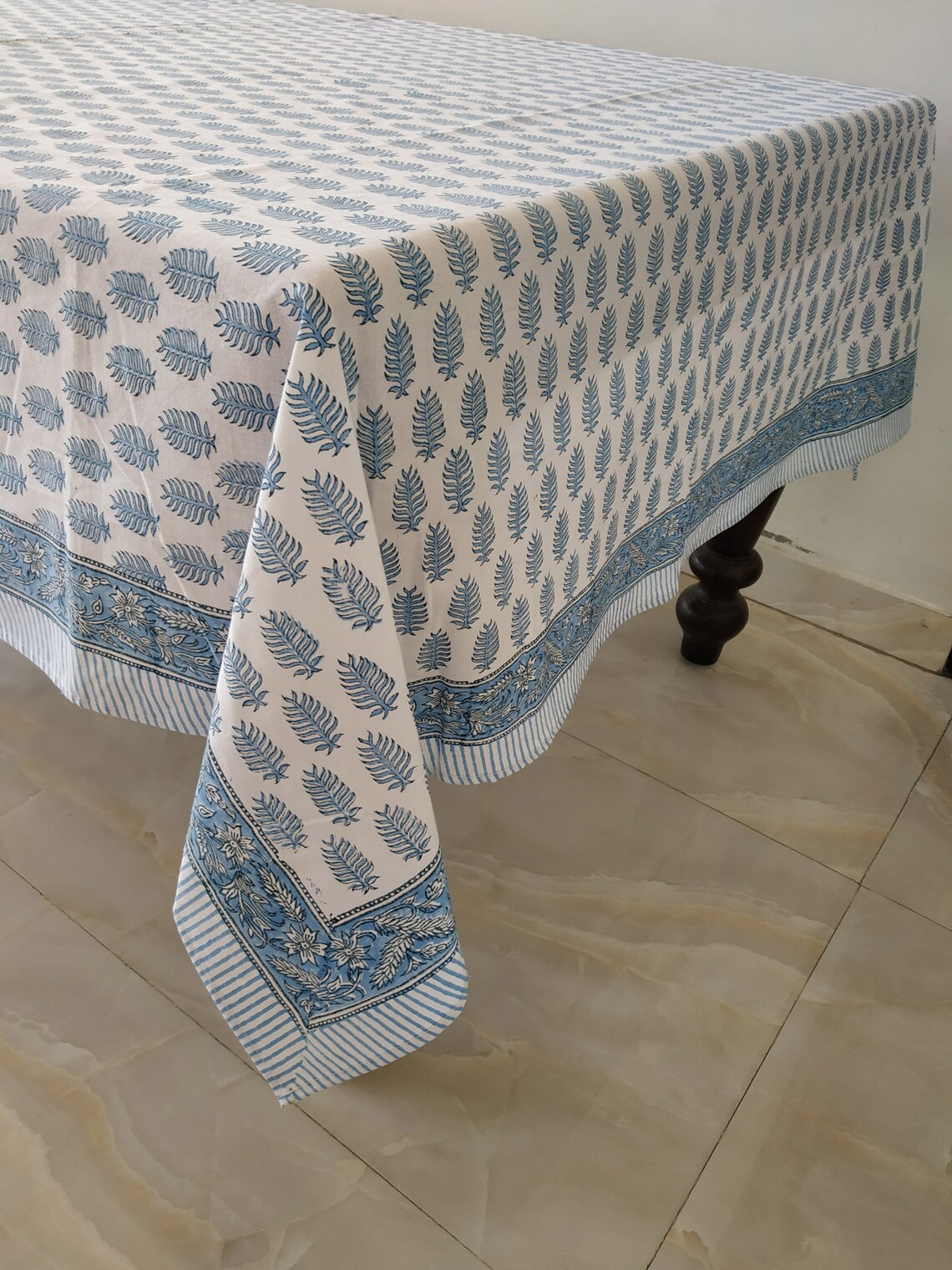 Indian Block Print Tablecloth Floral Cotton Table Cover Etsy UK