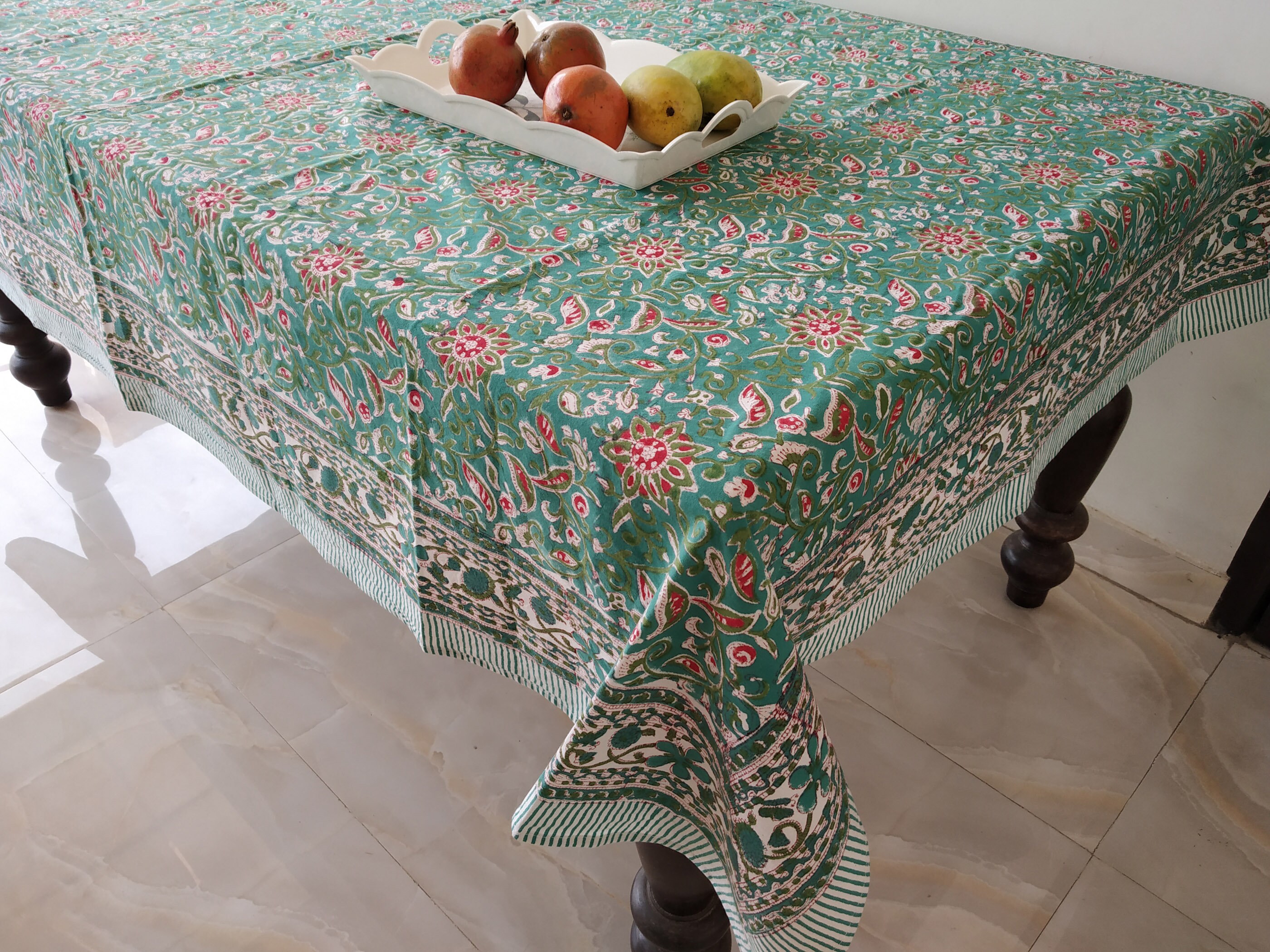 Tablecloth Block Print Indian Cotton Table Cover Linens Etsy UK