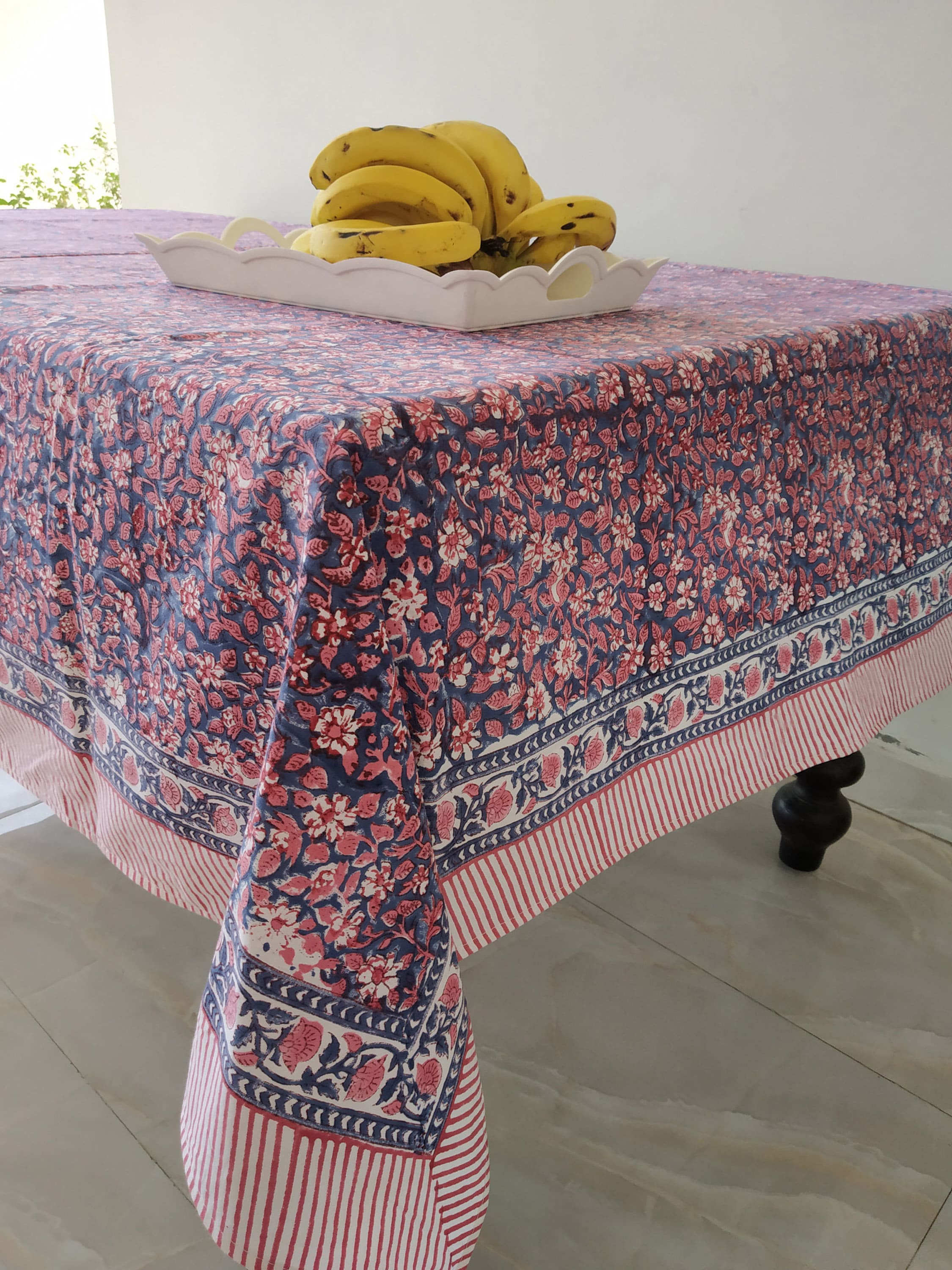Indian Block Print tablecloth Floral Cotton Table Cover Etsy