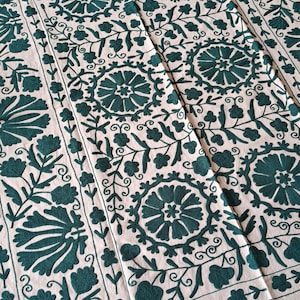 Beautiful Suzani Decor | Hand Embroidered Uzbek Textile | Beautiful Vintage Kantha Wall Hanging & Table Cover