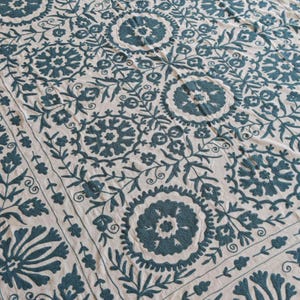 Suzani Vintage kantha  Embroidery Art | Floral Boho Textile Decor | Hand-Stitched Uzbek Wall Hanging