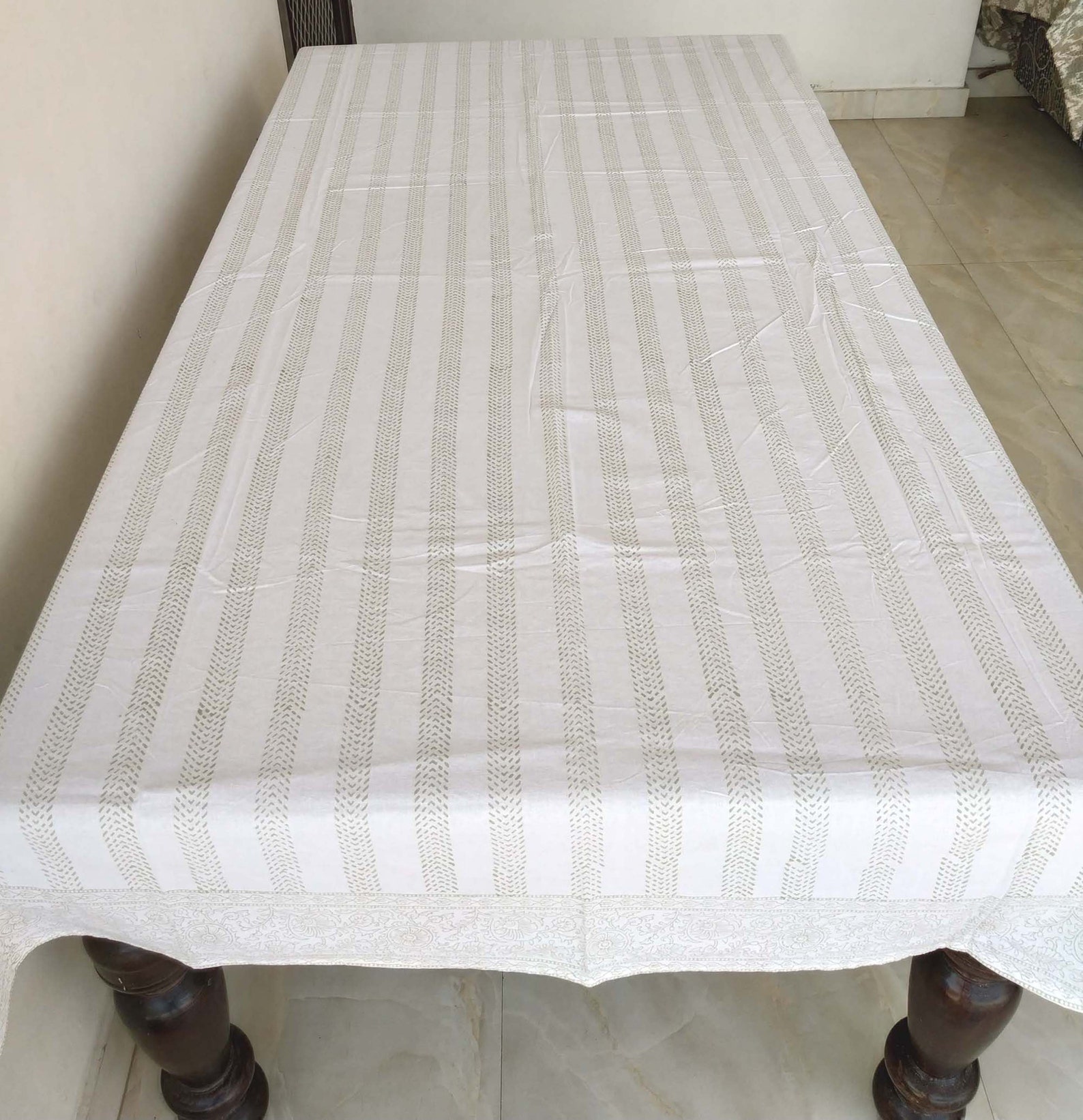 Jaipur Tablecloth, Cotton Table Cover, Hand Block Print Table Cloth