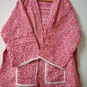 Robes Kantha Embroidery, Winter Robe Cotton, handmade Kantha Jacket, kantha Winter Kimono, Robes for gift, Men kimono, Dressing winter Gown