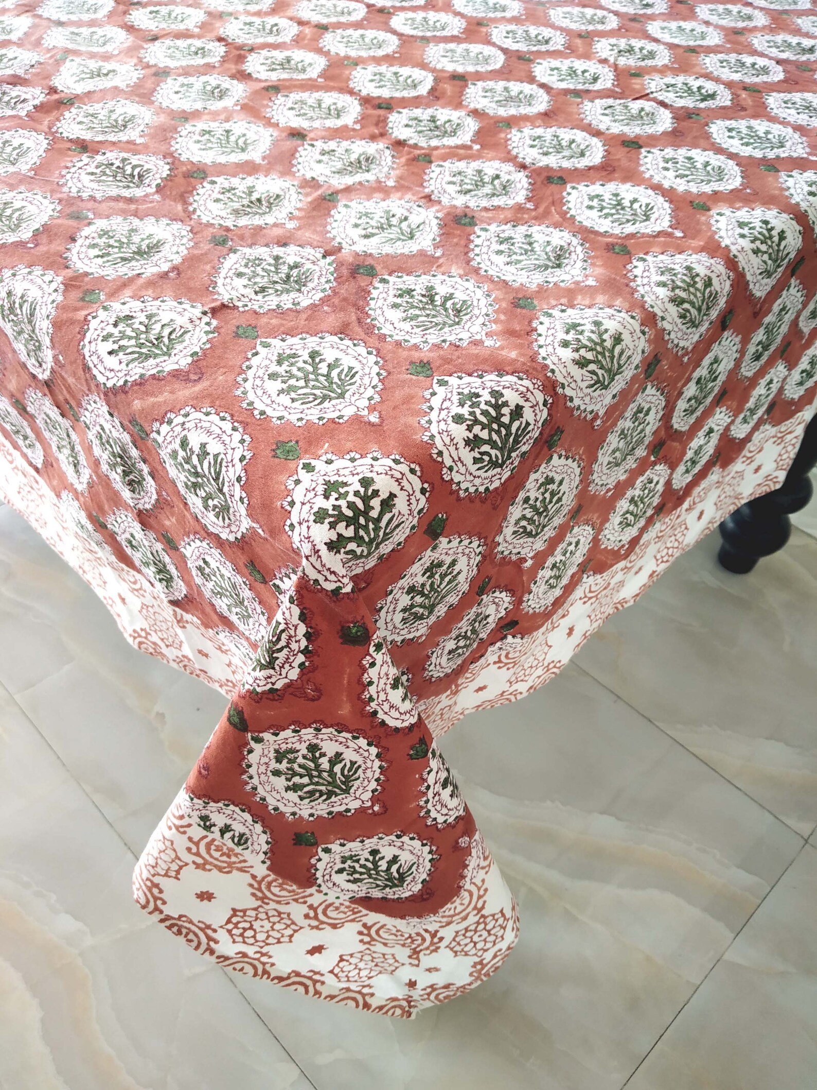 Indian Tablecloth Block Print Tablecloth Cotton Table Linen Etsy